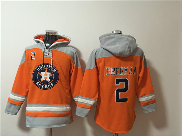 Men's Orange Houston Astros #2 Alex Bregman Ageless Must-Have Lace-Up Pullover Hoodie